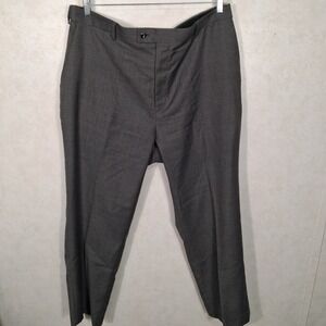 Croft & Barrow Dress Pants Mens 40x29 Grey Wool Blend Flat Front Straight‎ Leg
